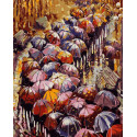 Осенние зонты Раскраска картина по номерам на холсте