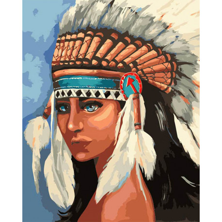  Индейская девушка Раскраска картина по номерам MG2113