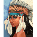 Индейская девушка Раскраска картина по номерам на холсте