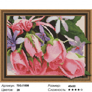 Количество цветов и сложность Цветы и ноты Алмазная вышивка мозаика на подрамнике 3D TSGJ1008