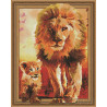  Львенок с папой Алмазная вышивка мозаика на подрамнике 3D TSGJ1070