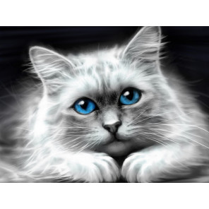  Голубоглазая кошка Алмазная вышивка мозаика АЖ-1761