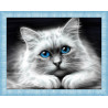 В рамке Голубоглазая кошка Алмазная вышивка мозаика АЖ-1761