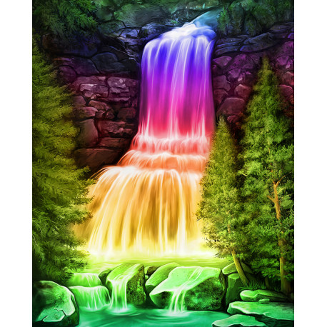  Радужный водопад Алмазная вышивка мозаика АЖ-1769