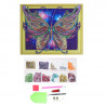 Состав набора Прекрасная бабочка Алмазная вышивка мозаика на подрамнике 5D LP018