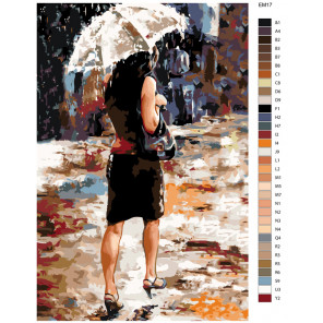 Схема Капли дождя Раскраска по номерам акриловыми красками на холсте Живопись по номерам