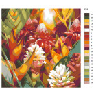 Схема Огненные цветы Раскраска картина по номерам на холсте F18