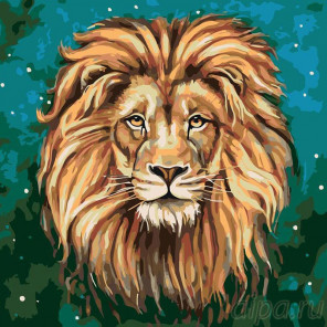Раскладка Царь зверей Раскраска картина по номерам на холсте A359