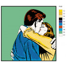 Схема Поцелуй Раскраска картина по номерам на холсте PA36