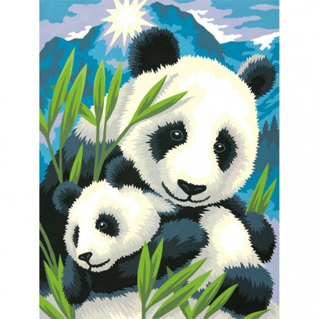 Панда и детеныш Раскраска (картина) по номерам акриловыми красками Dimensions