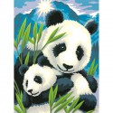 Панда и детеныш Раскраска (картина) по номерам Dimensions