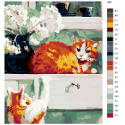 Раскладка Два рыжих кота Раскраска картина по номерам на холсте A82