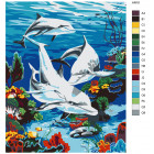 Раскладка Дельфины в море Раскраска картина по номерам на холсте KRYM-AN18