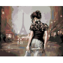 Вечерний Париж Раскраска картина по номерам на холсте