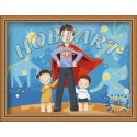 Мой папа - супермен Раскраска по номерам акриловыми красками на холсте Hobbart
