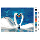 Раскладка Пара лебедей Раскраска картина по номерам на холсте KRYM-AN10