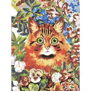  Котик в саду Раскраска картина по номерам на холсте RA009