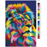 Раскладка Радужный портрет льва Раскраска по номерам на холсте Живопись по номерам PA114