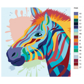  Разноцветная зебра Раскраска по номерам на холсте Живопись по номерам PA96