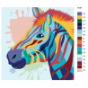 Схема Разноцветная зебра Раскраска по номерам на холсте Живопись по номерам PA96