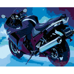  Мотоцикл в сумерках Раскраска по номерам на холсте Живопись по номерам ARTH-AH102