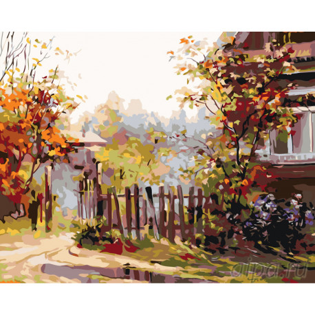  Осенняя калитка Раскраска по номерам на холсте Живопись по номерам ARTH-AH273