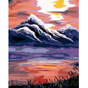 Закат в горах Раскраска по номерам на холсте Живопись по номерам