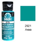 2921 Аква Для любой поверхности Сатиновая акриловая краска Multi-Surface Folkart Plaid