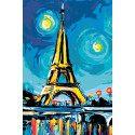 Красочный вечер в Париже Раскраска по номерам на холсте Живопись по номерам