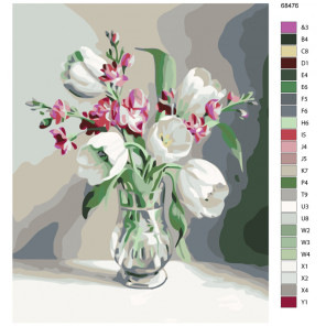 Раскладка Белые тюльпаны Раскраска по номерам на холсте Живопись по номерам KTMK-68476