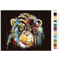 Портрет радужной шимпанзе Раскраска по номерам на холсте Живопись по номерам