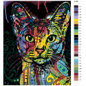 Радужный портрет кота Раскраска по номерам на холсте Живопись по номерам