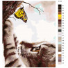 Раскладка Любопытный котенок с бабочкой Раскраска картина по номерам на холсте KTMK-41133