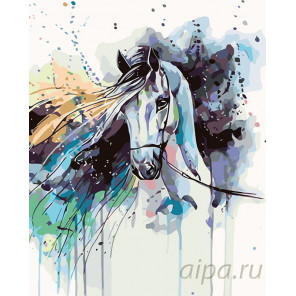 Раскладка Красочная лошадь Раскраска картина по номерам на холсте KTMK-48662