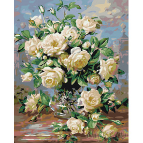 Раскладка Аромат белых роз Раскраска картина по номерам на холсте KTMK-06181