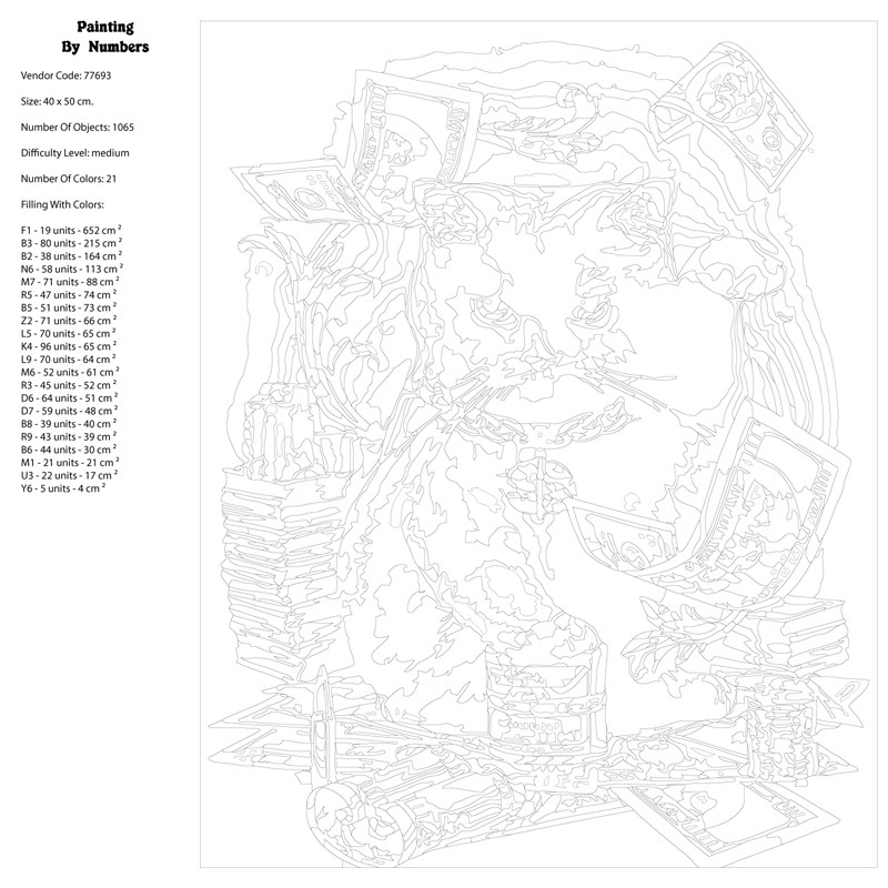 Картина по номерам деньги