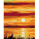 Вечернее солнышко Раскраска картина по номерам на холсте