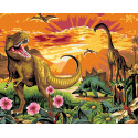  Динозавры Раскраска по номерам на холсте Живопись по номерам KTMK-085901