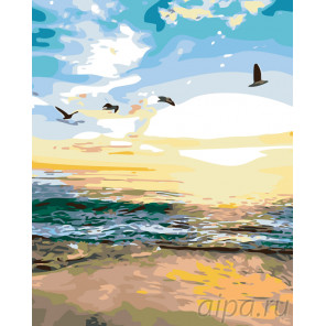 Раскладка Спокойное море Раскраска по номерам на холсте Живопись по номерам KTMK-74725