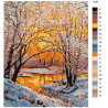 Раскладка Закат в зимнем лесу Раскраска по номерам на холсте Живопись по номерам KTMK-13096