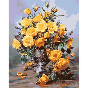 Раскладка Медовые розы Раскраска по номерам на холсте Живопись по номерам KTMK-64399
