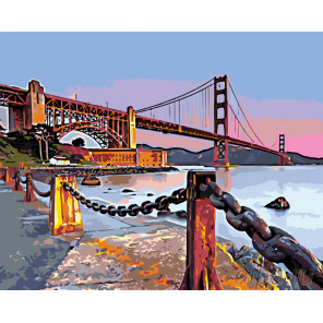  Мост Голден Гейт. Сан-Франциско Раскраска по номерам на холсте Живопись по номерам ZGENA101100244