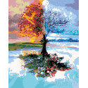  Дерево и времена года Раскраска картина по номерам на холсте KTMK-FT07n