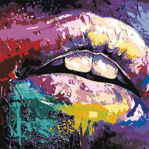 Раскладка Губы Раскраска картина по номерам на холсте RO122