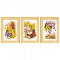 Цветы и бабочки Набор для вышивания триптиха VERVACO
