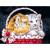  Тигрята в корзине Раскраска картина по номерам на холсте EX5195