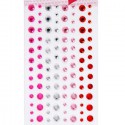 Красно-розовый микс Стразы декоративные самоклеющиеся элементы 104 шт Docrafts