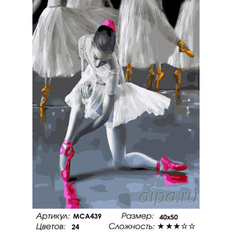 Количество цветов и сложность Балерины на сцене Раскраска картина по номерам на холсте МСА439
