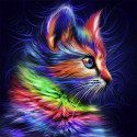 Разноцветный котенок Алмазная вышивка мозаика