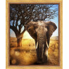 Пример оформления макета картины в рамку Африканский слон Алмазная вышивка мозаика АЖ-1783